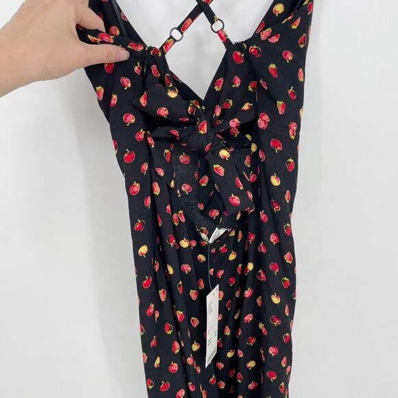 Urban Outfitters Dress New Medium Strawberry Fruit Strappy Tie Mini Summer - Picture 9 of 14